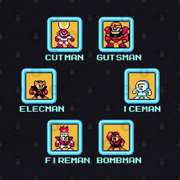 Mega-Man 1 Robot Masters by allysontx